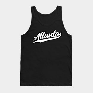 Atlanta Cursive White Vintage Athletic Script Tank Top